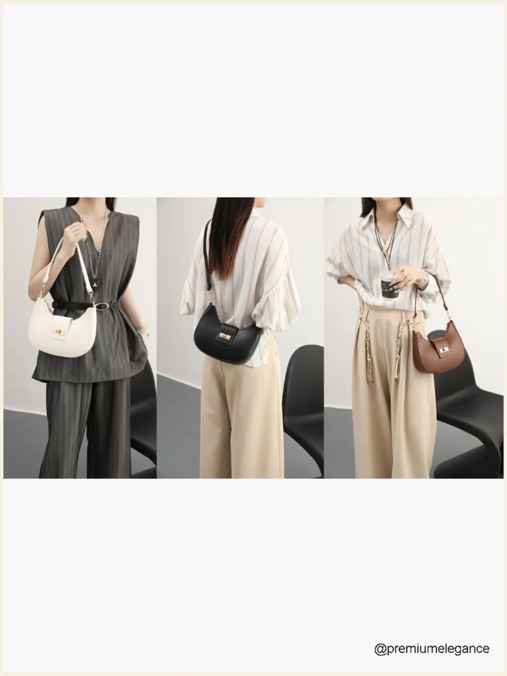 Retro Crescent Hobo Bag Faux Leather Crossbody Tote Purse